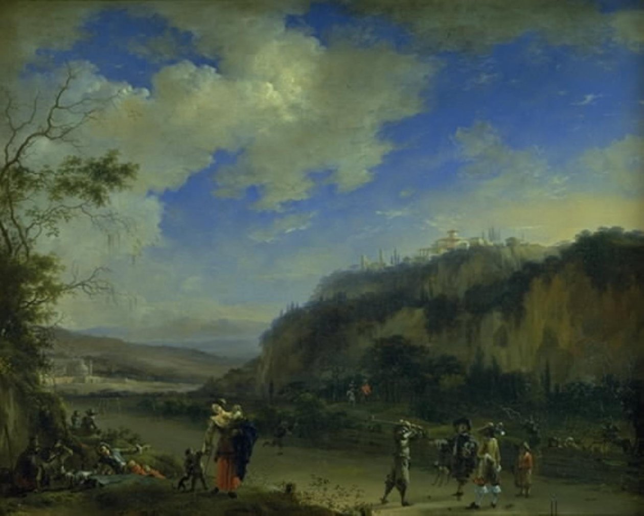 Pall-Mall Oynayan Beylerle Manzara by Willem Schellinks