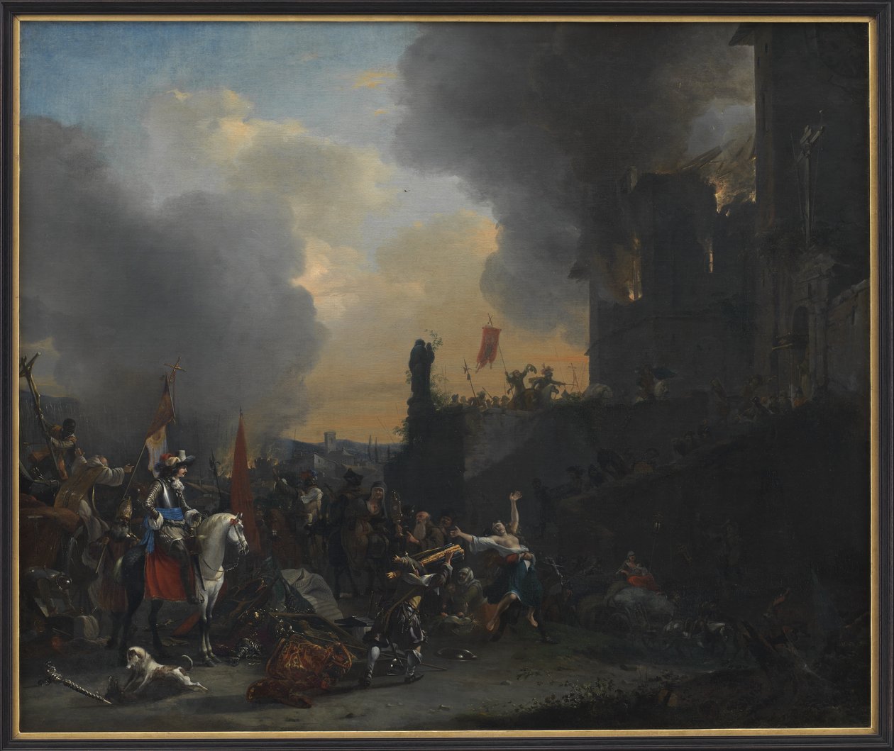Bir Manastırı Yağmalayan ve Yakan Askerler by Willem Schellinks