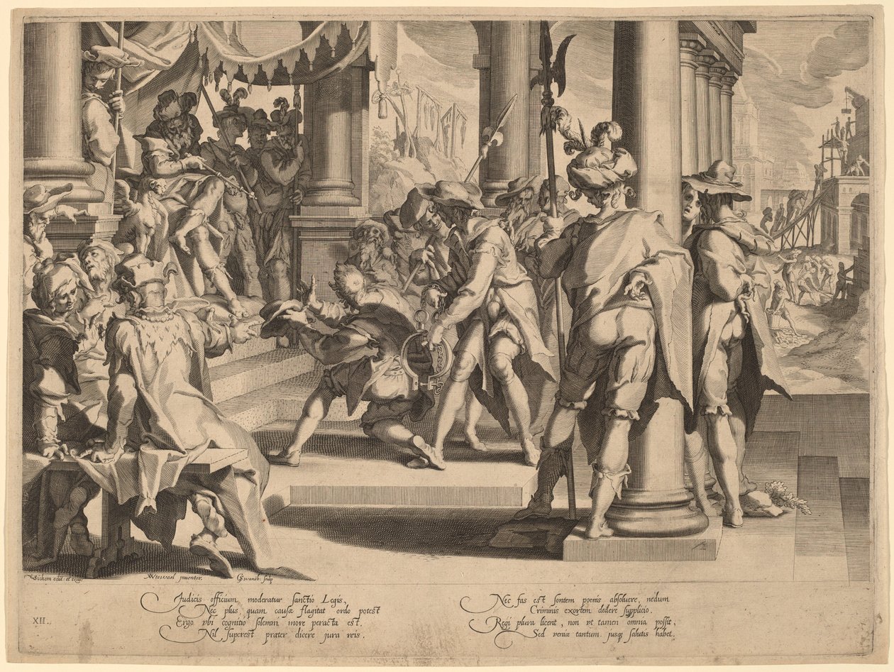 Adalet Alegorisi by Willem Swanenburgh, after Joachim Anthonisz Wtewael