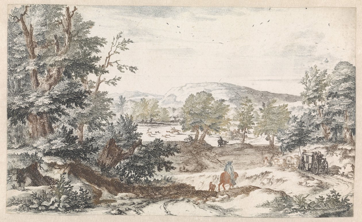 Bir yol ile ormanlık manzara by Willem Swidde