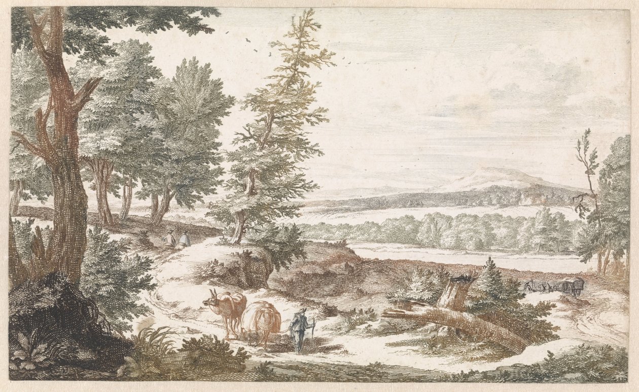 Bir yolda eşekler ile manzara by Willem Swidde