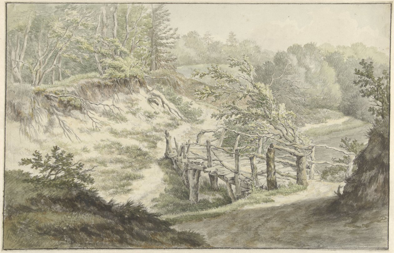 Ahşap köprü ile kumul manzara by Willem Uppink