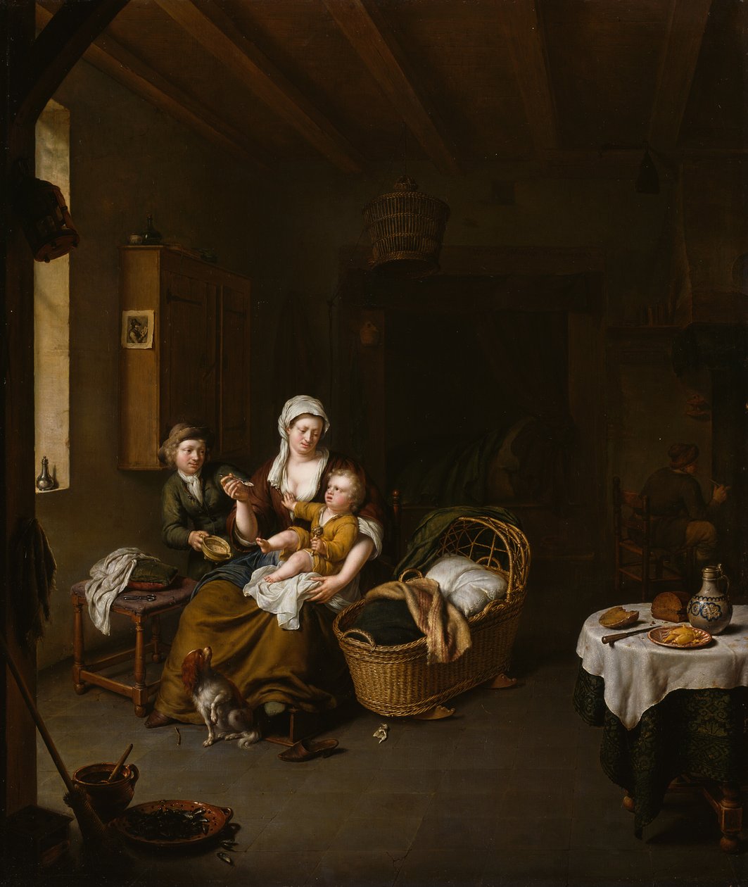 Çocuğunu Besleyen Anne (Mutlu Anne) by Willem Van Mieris