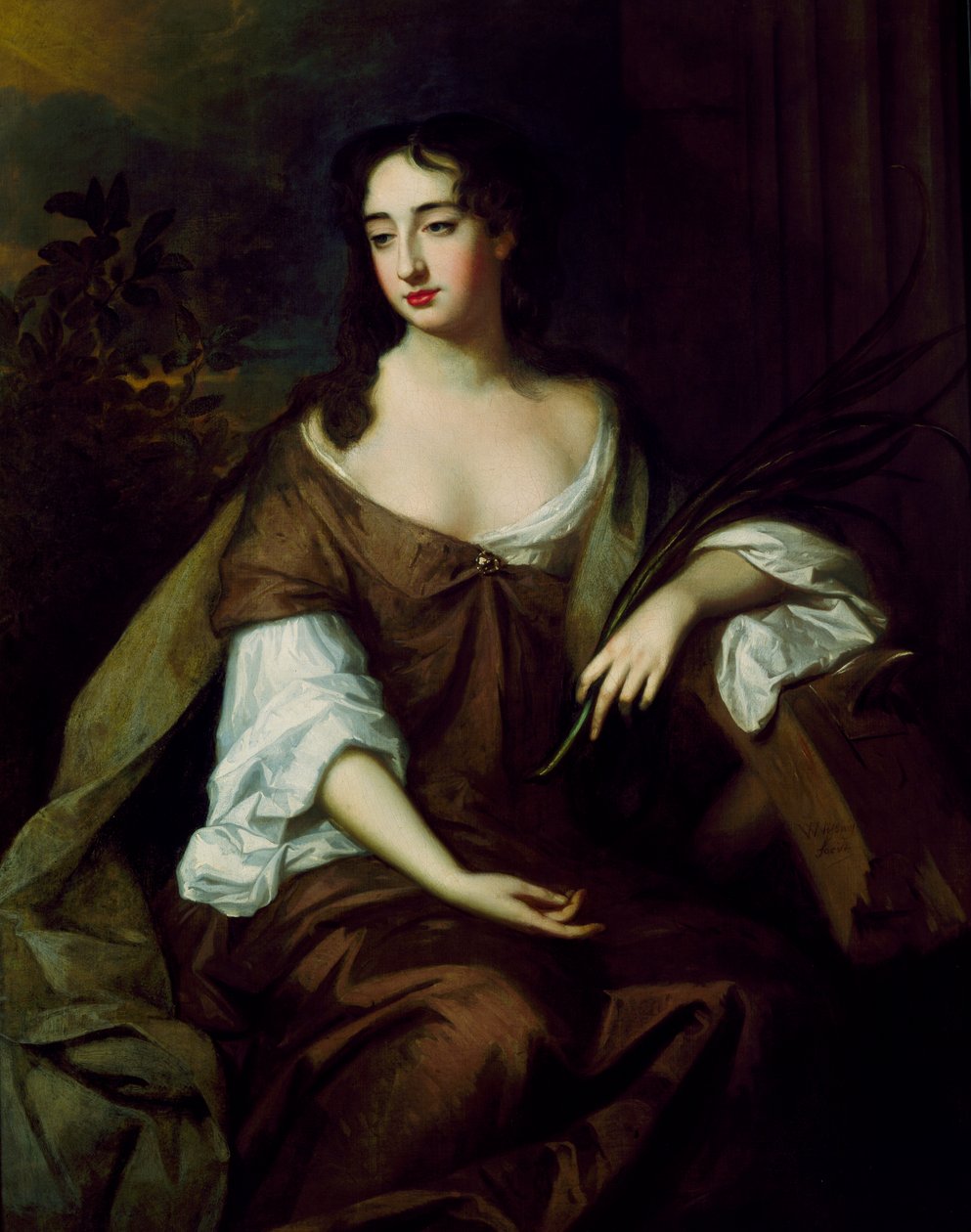 Aziz Catherine Olarak Bir Leydi (tuval üzerine yağlıboya) by Willem Wissing