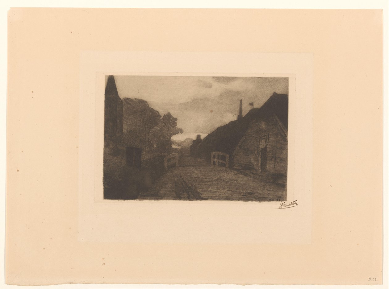 Diepenheim'da köy yolu by Willem Witsen (signed by artist)