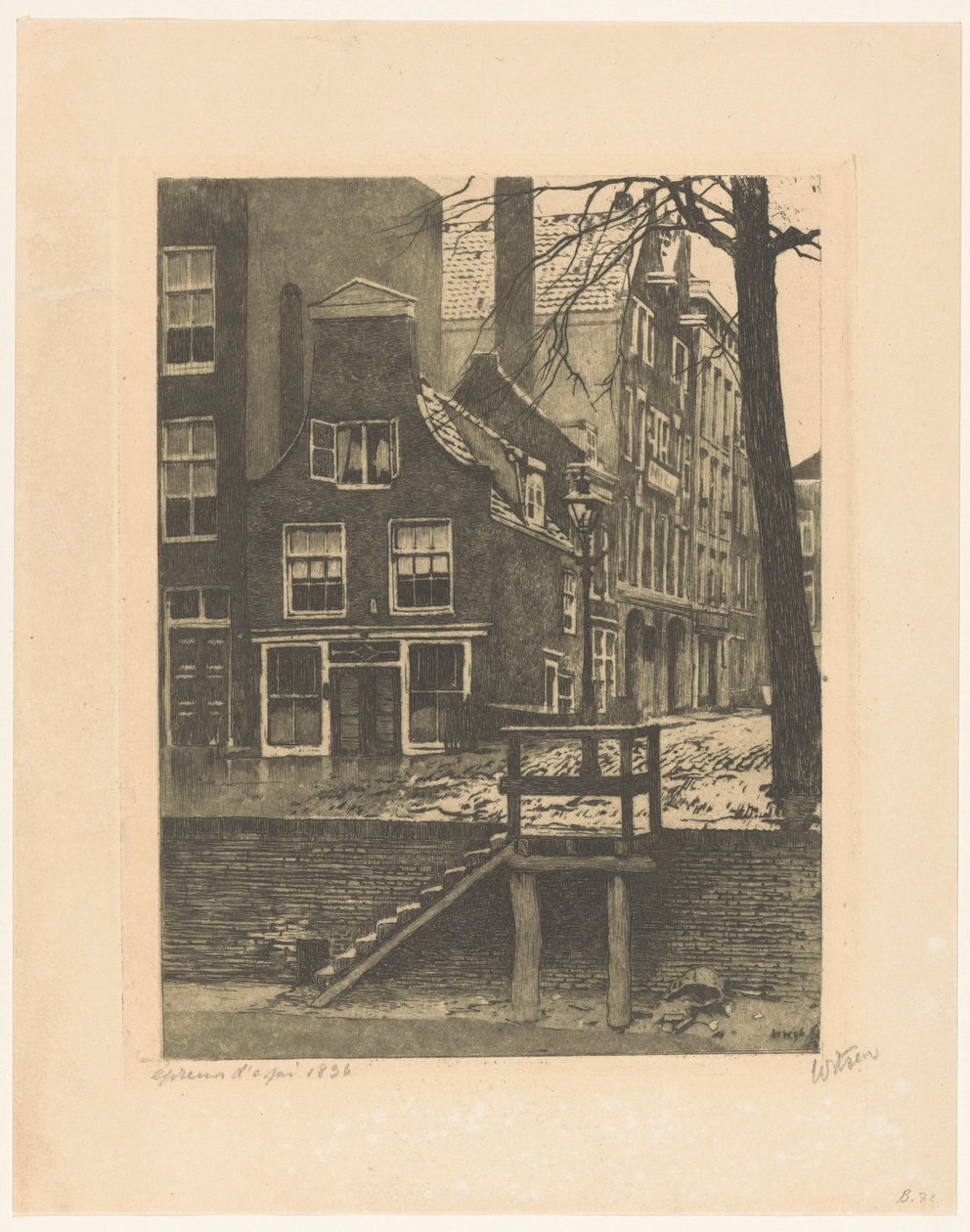 Rotterdam'daki Bierhaven ve Oranjestraat'ın görünümü by Willem Witsen (signed by artist)