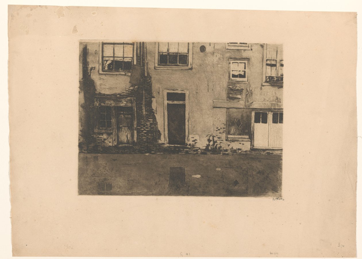 Amsterdam'daki Zeedijk'in arkasının görünümü by Willem Witsen (signed by artist)