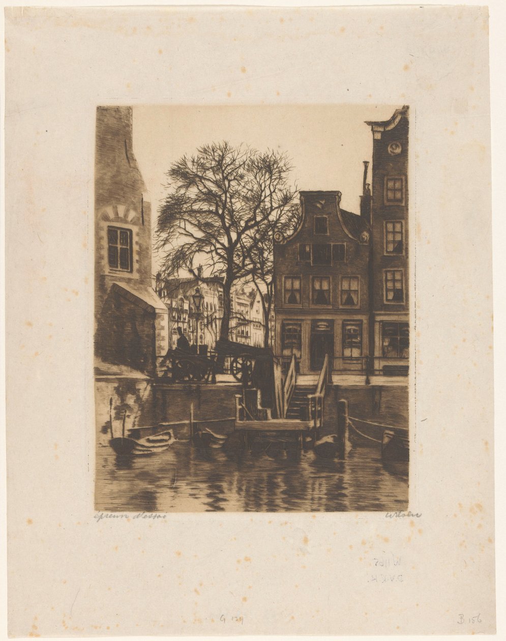 Amsterdam'daki Montelbaanstoren'de ikna by Willem Witsen (signed by artist)