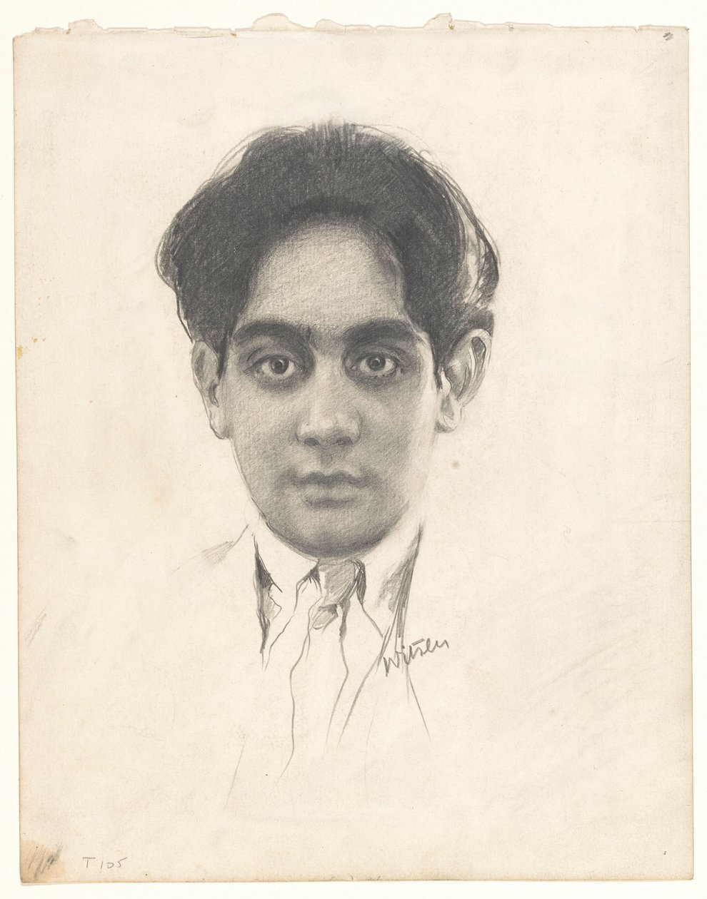 Portret van Karamjit Singh Sahib Bahadur, prins van Kapurthala by Willem Witsen (signed by artist)