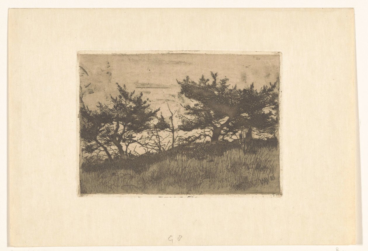 Bir tepe üzerinde ağaçlar by Willem Arnoldus Witsen