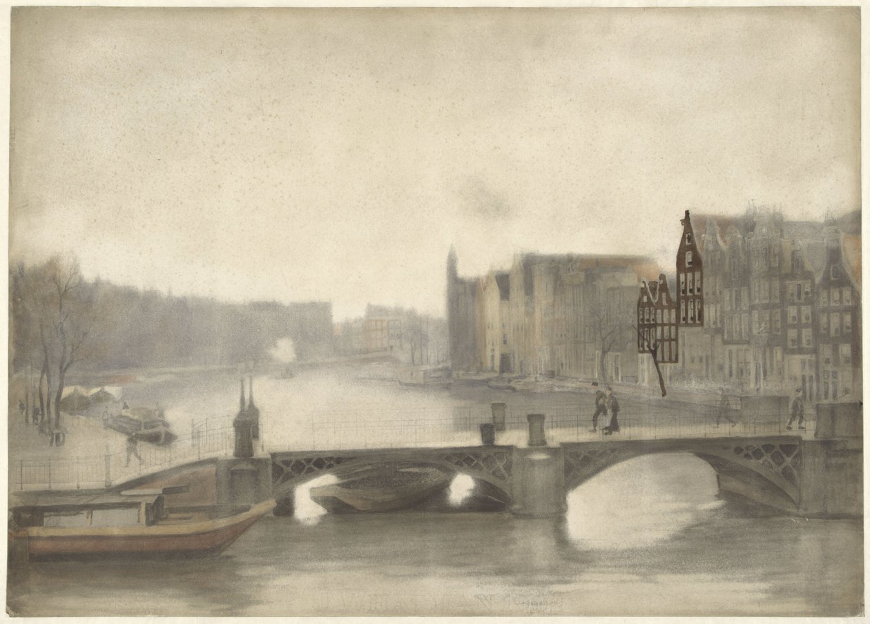 Sisin içinde Binnen-Amstel'in görünümü by Willem Arnoldus Witsen