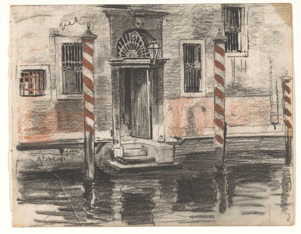 Renkli notlarla Venedik'teki Canale Grande'deki ev by Willem Arnoldus Witsen