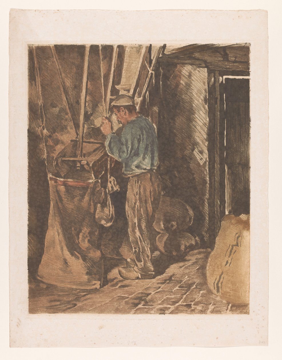 Miller bir torba un ile Miller, kapalı kapı (orijinal başlık) by Willem Arnoldus Witsen