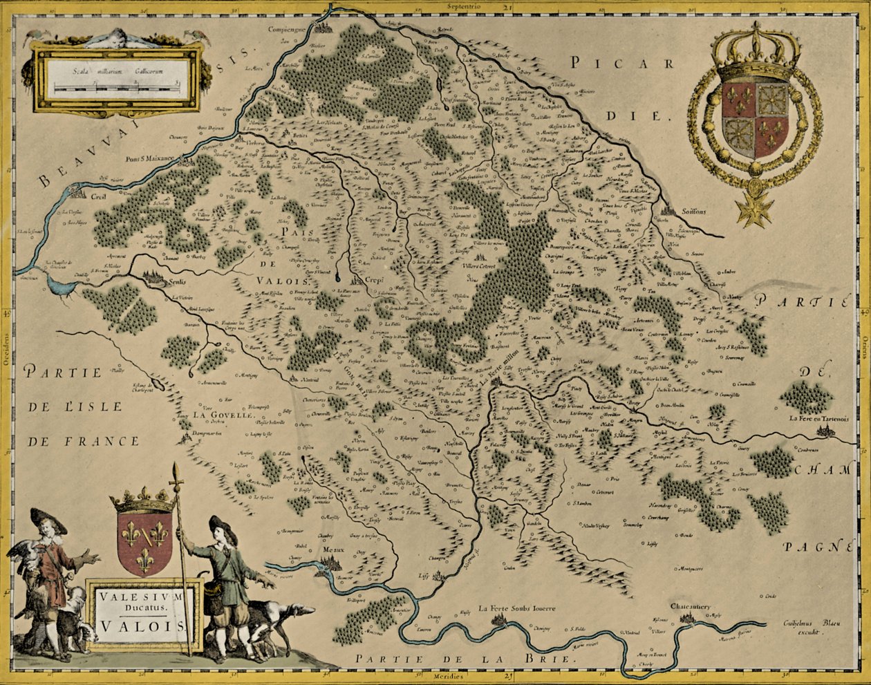 Valois Haritası by Willem and Joan (1596 1673) Blaeu