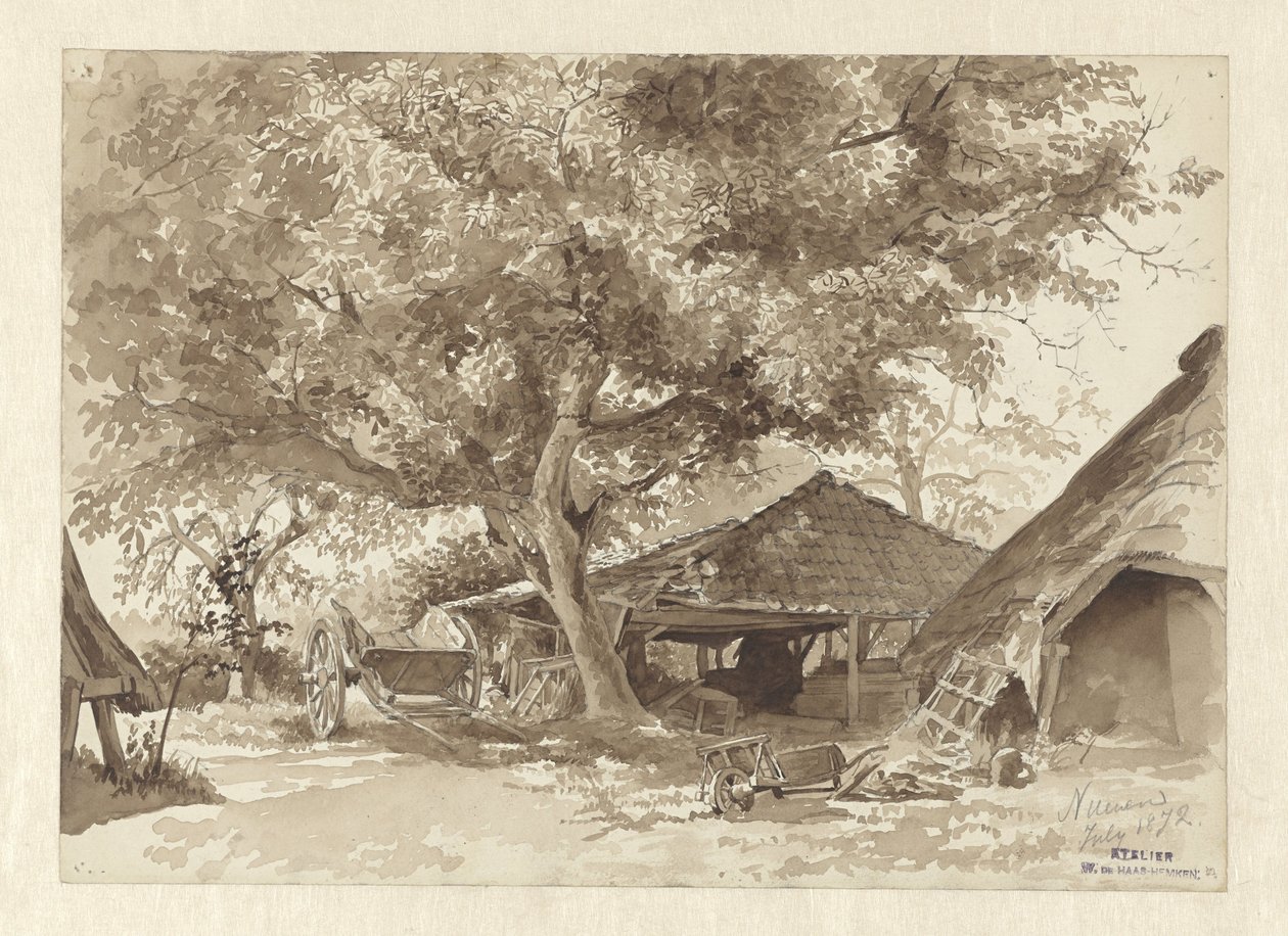 Uzun ağaçların altında zımparalama by Willem de Haas Hemken