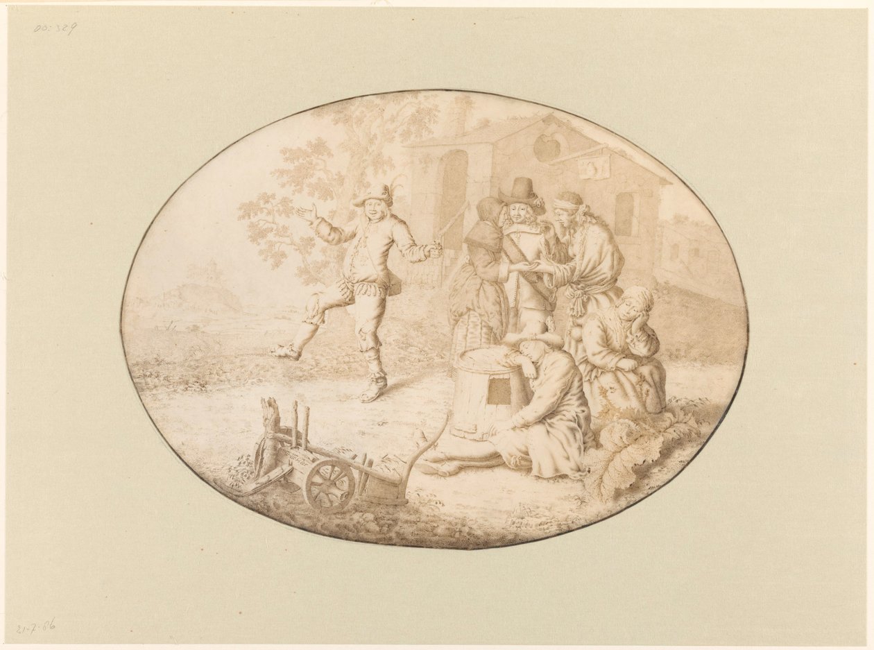 Bir grup Romanı ziyaret eden zarif çift by Willem de Heer