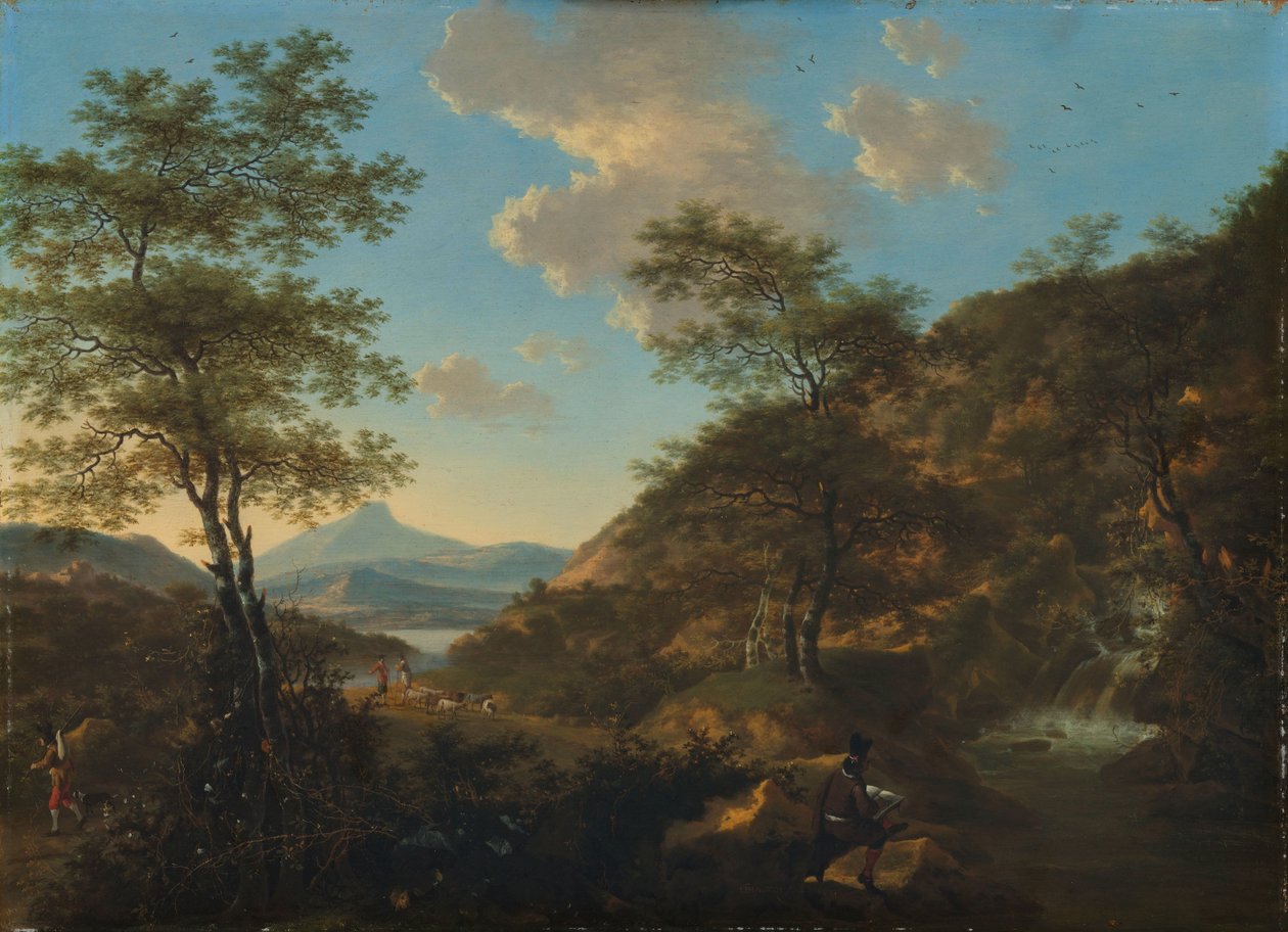 Ressam ile İtalyan Manzarası by Willem de Heusch