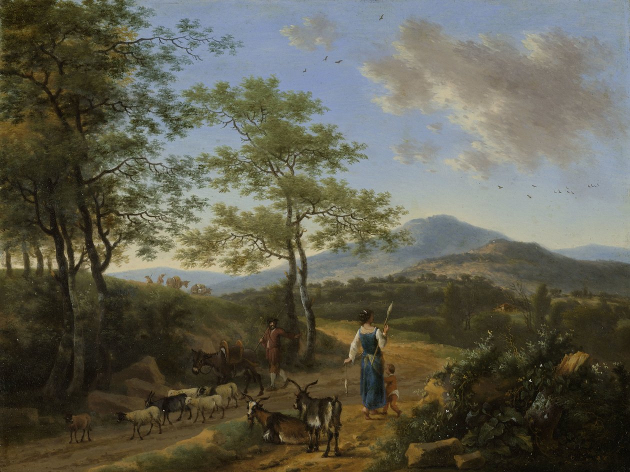 Çobanlarla İtalyan Manzarası by Willem de Heusch