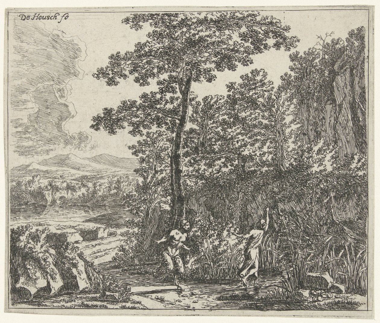 Pan ve Syrinx ile Manzara by Willem de Heusch