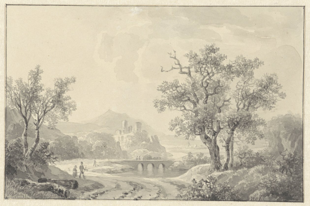 Yakınlarda bir harabe ile manzara by Willem de Klerk