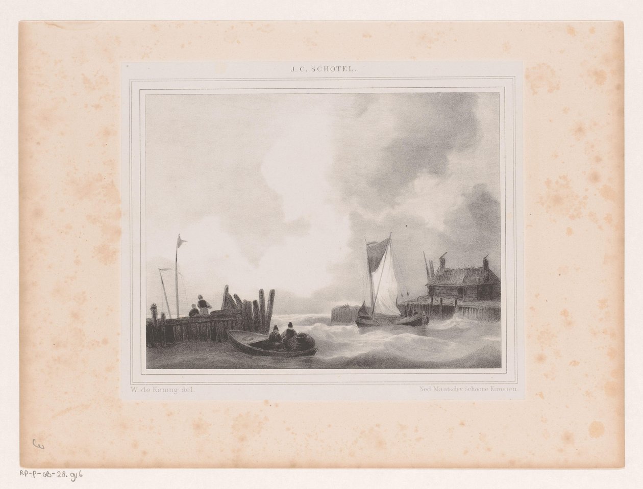 Tekneler ile liman by Willem de Koning