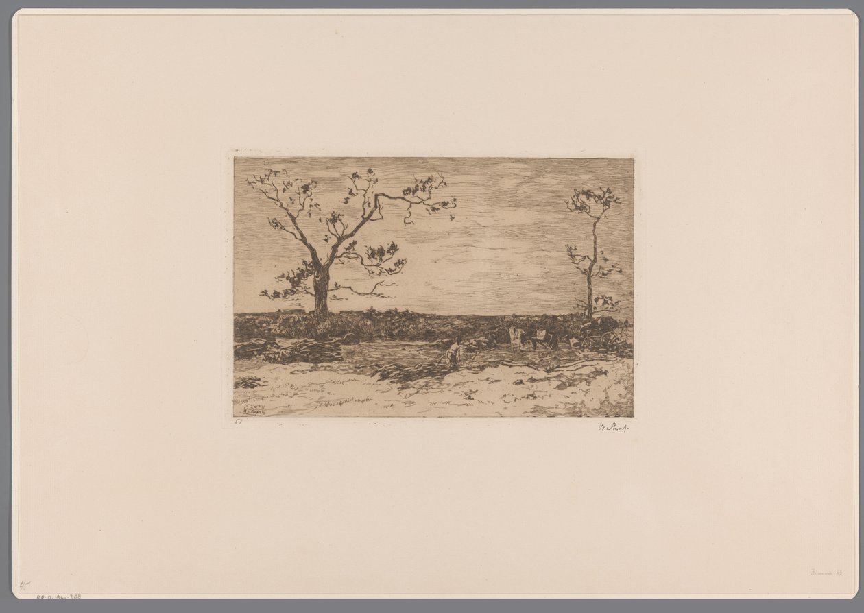 Çıplak ağaçlar ve oduncuların olduğu manzara Koruluk yükleniyor (orijinal başlık) by Willem de Zwart (signed by artist)