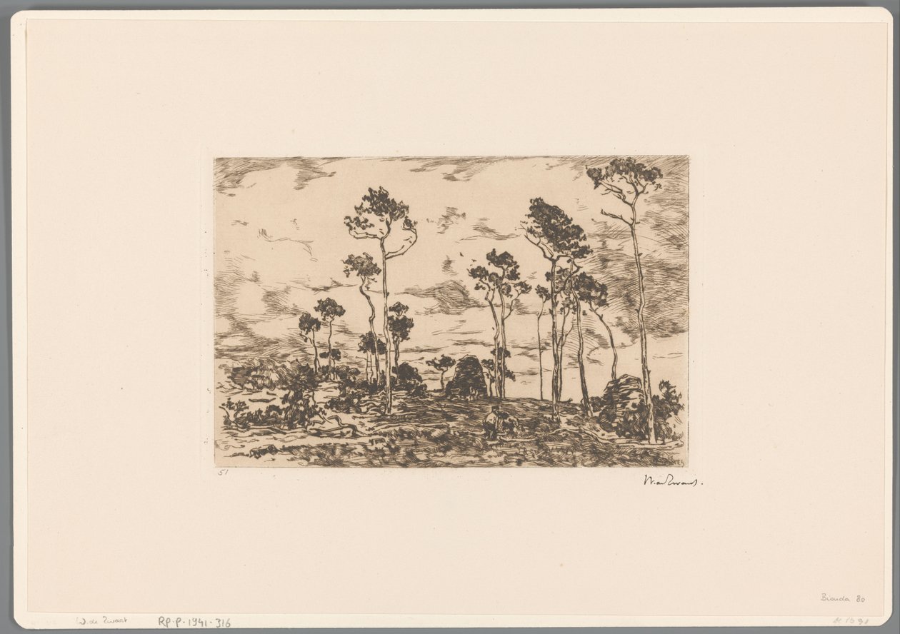 Çıplak ağaçlar ve oduncuların olduğu manzara Koruluk yükleniyor (orijinal başlık) by Willem de Zwart (signed by artist)
