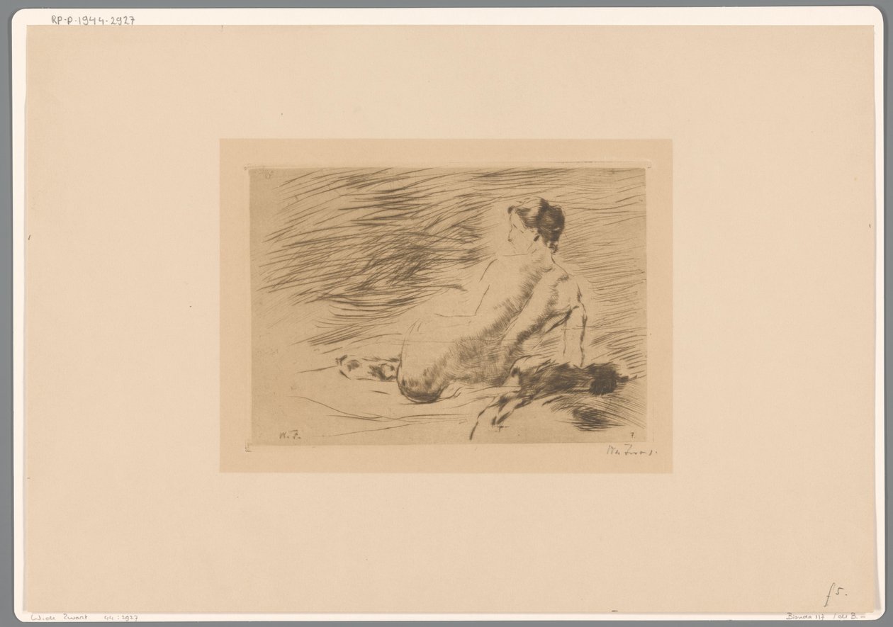 uzanmış çıplak kadın uzanmış çıplak (orijinal başlık) by Willem de Zwart (signed by artist)