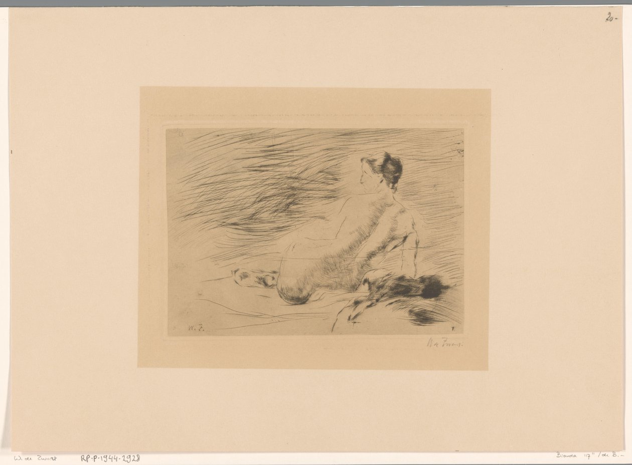 uzanmış çıplak kadın uzanmış çıplak (orijinal başlık) by Willem de Zwart (signed by artist)