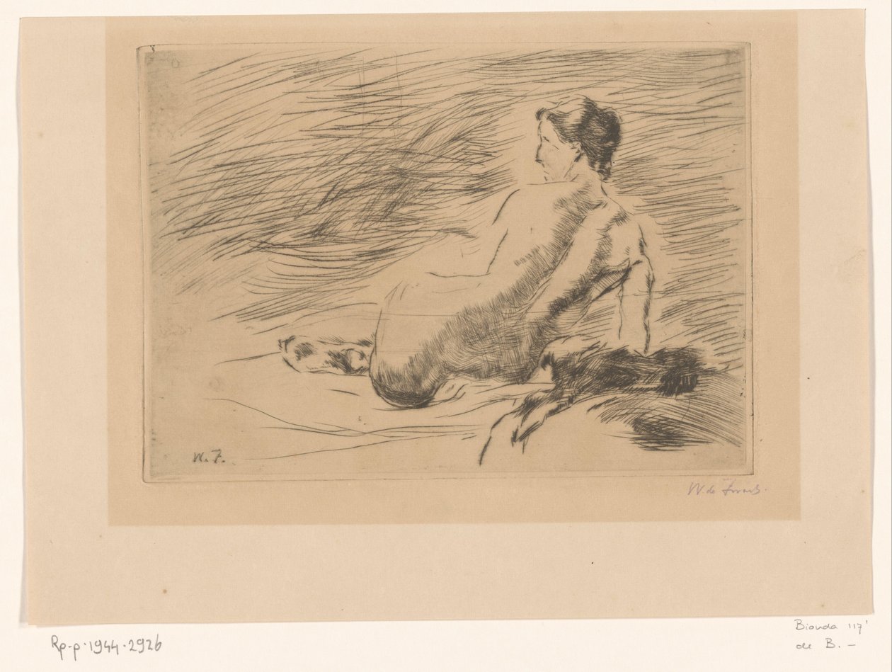 uzanmış çıplak kadın uzanmış çıplak (orijinal başlık) by Willem de Zwart (signed by artist)