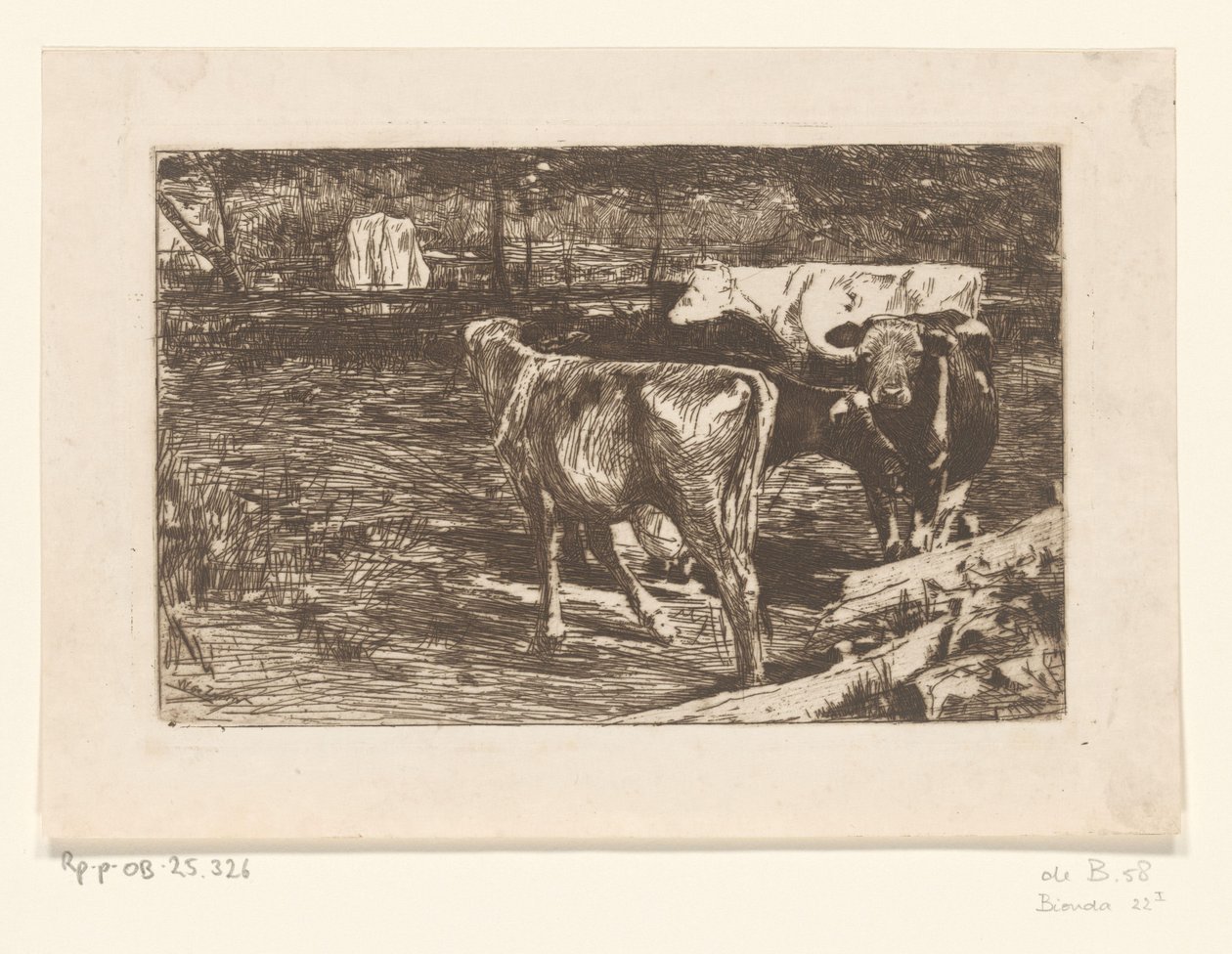 Çayırda dört inek Sütlü köşede (orijinal başlık) by Willem de Zwart