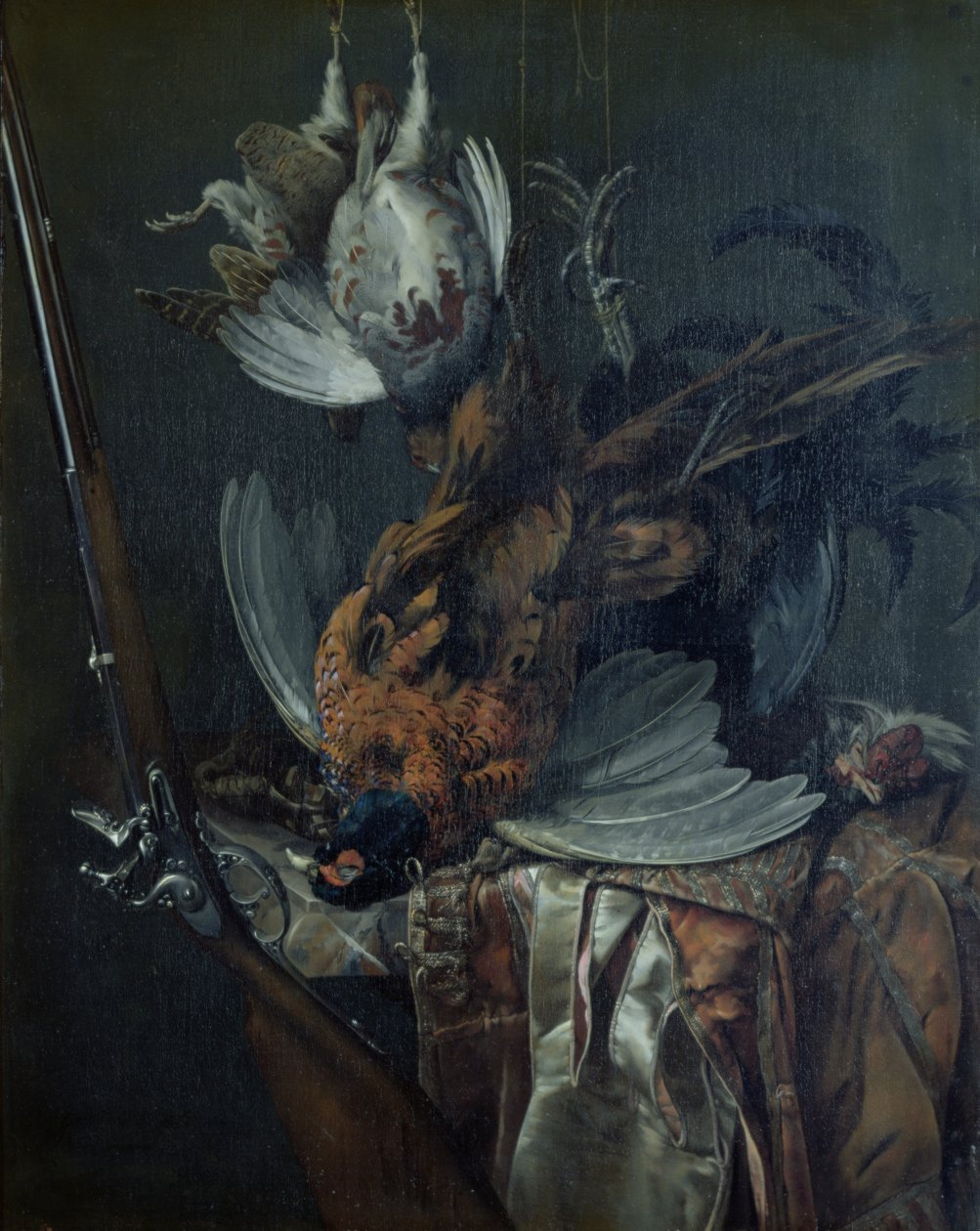 Dead Game ile natürmort (tuval üzerine yağlı boya) by Willem van Aelst