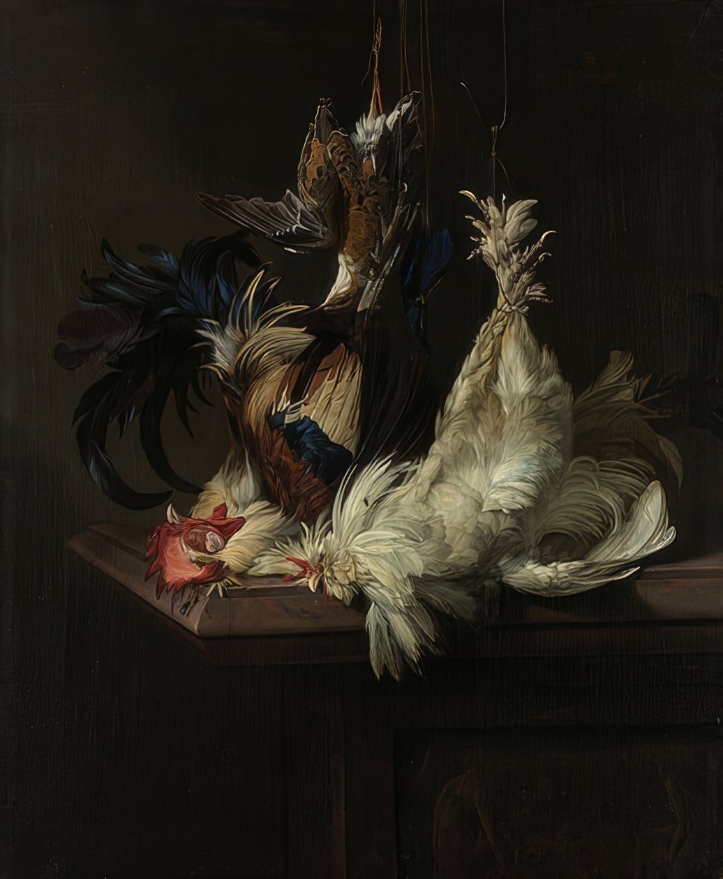 Kümes hayvanları ile natürmort. 1658 by Willem van Aelst
