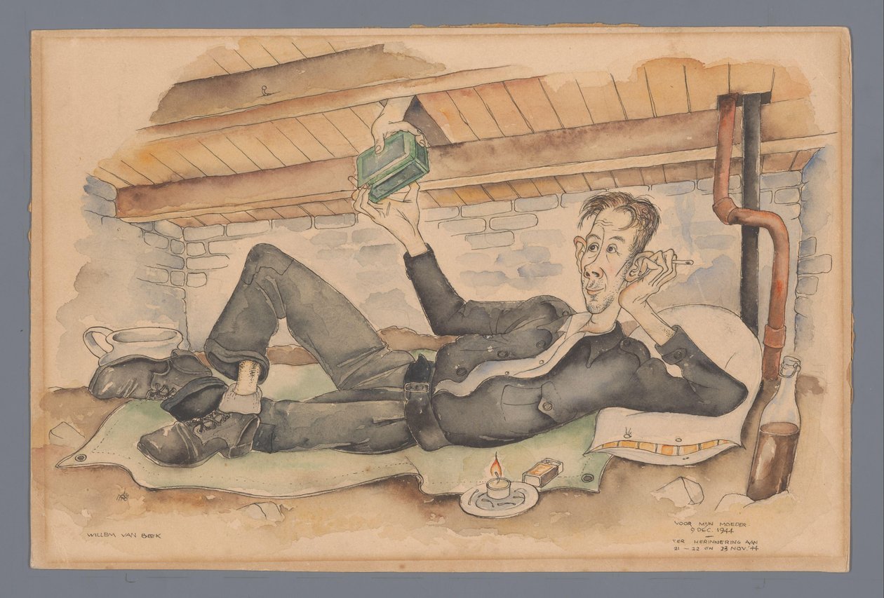 Saklanma yerinde kendi portresi by Willem van Beek (signed by artist)