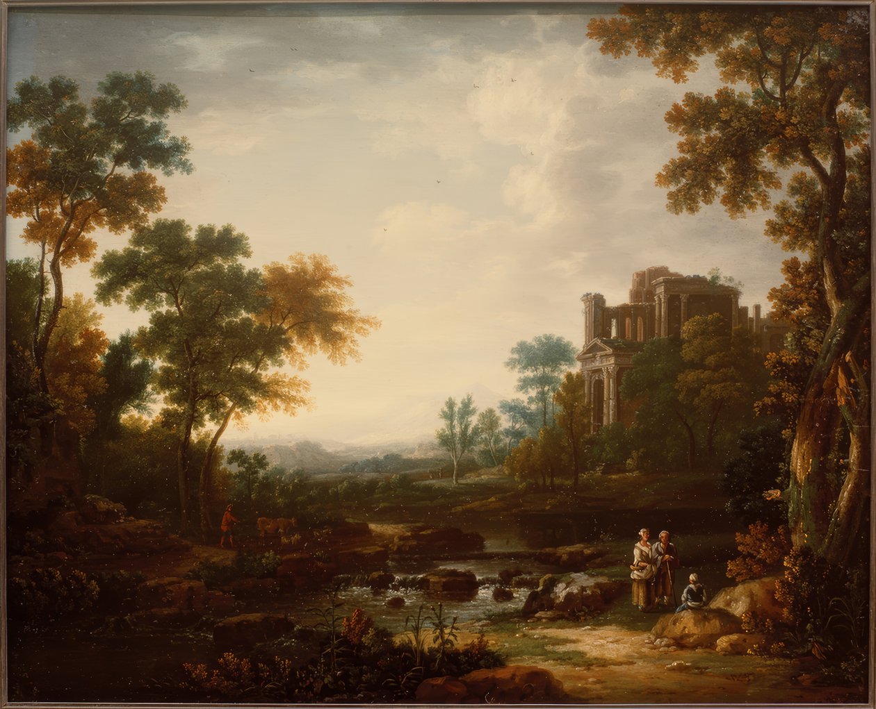 Kalıntılar ve figür kadrosu ile manzara by Willem van Bemmel