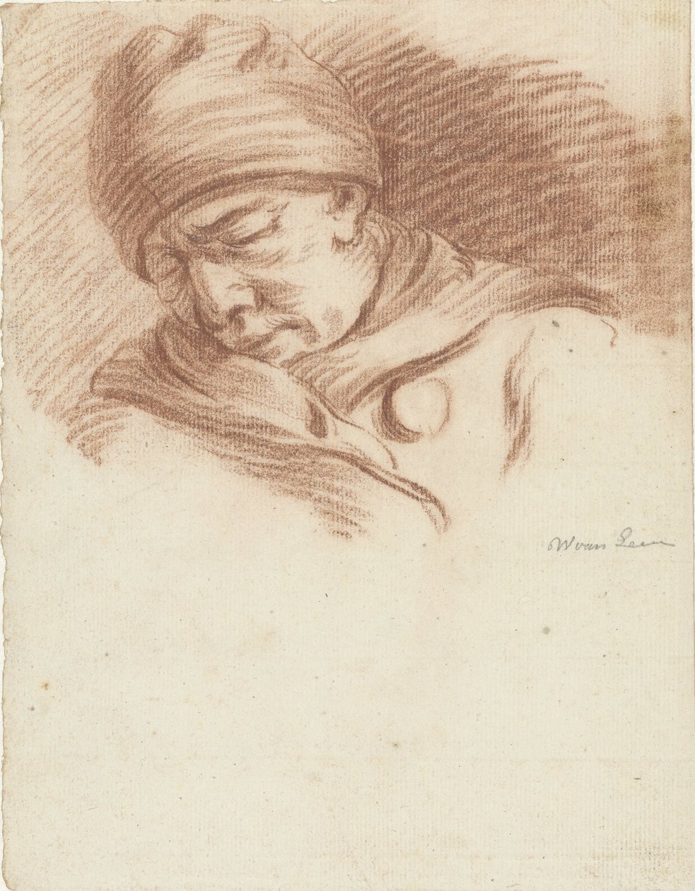 Şapkalı uyuyan adam (otoportre?) by Willem van Leen