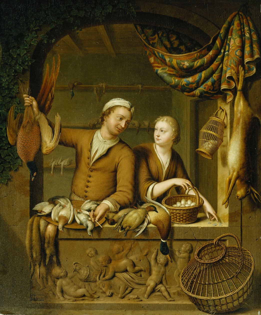 Kanatlı Satıcıları, 1727 by Willem Van Mieris