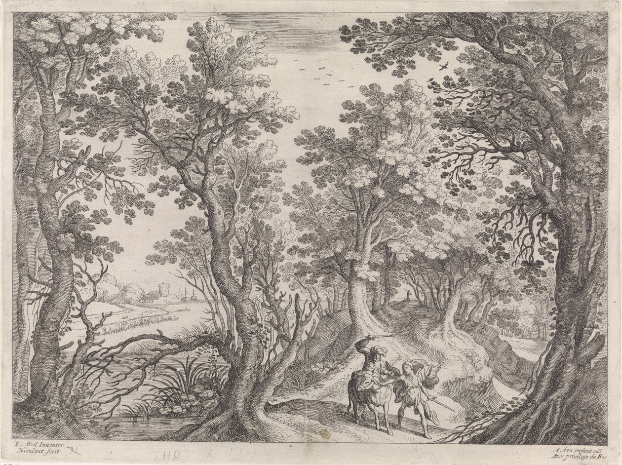 Balam ve eşek İtalyan manzaraları (dizi başlığı) by Willem van Nieulandt (II)