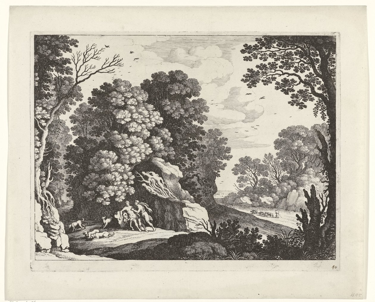 Cephalus ve Procris İtalyan manzaraları (dizi başlığı) by Willem van Nieulandt (II)