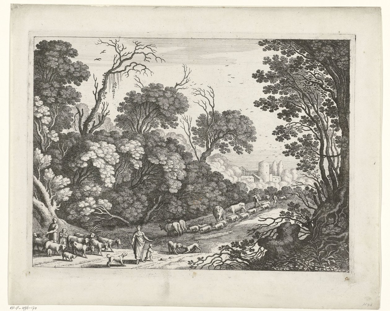 sürü ile çobanlar İtalyan manzaraları (dizi başlığı) by Willem van Nieulandt (II)