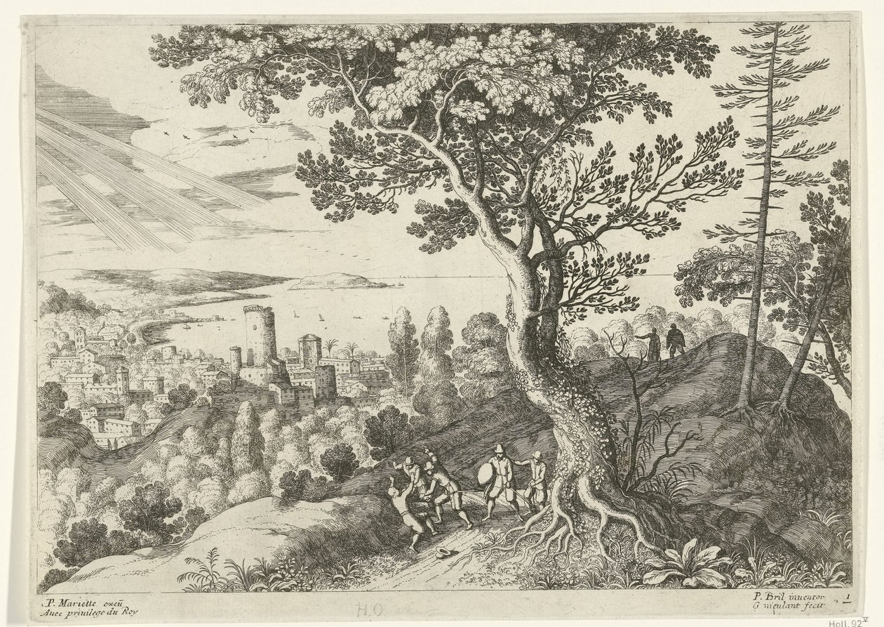 Gezgin soyguncular tarafından saldırıya uğradı İtalyan manzaraları (dizi başlığı) by Willem van Nieulandt (II)