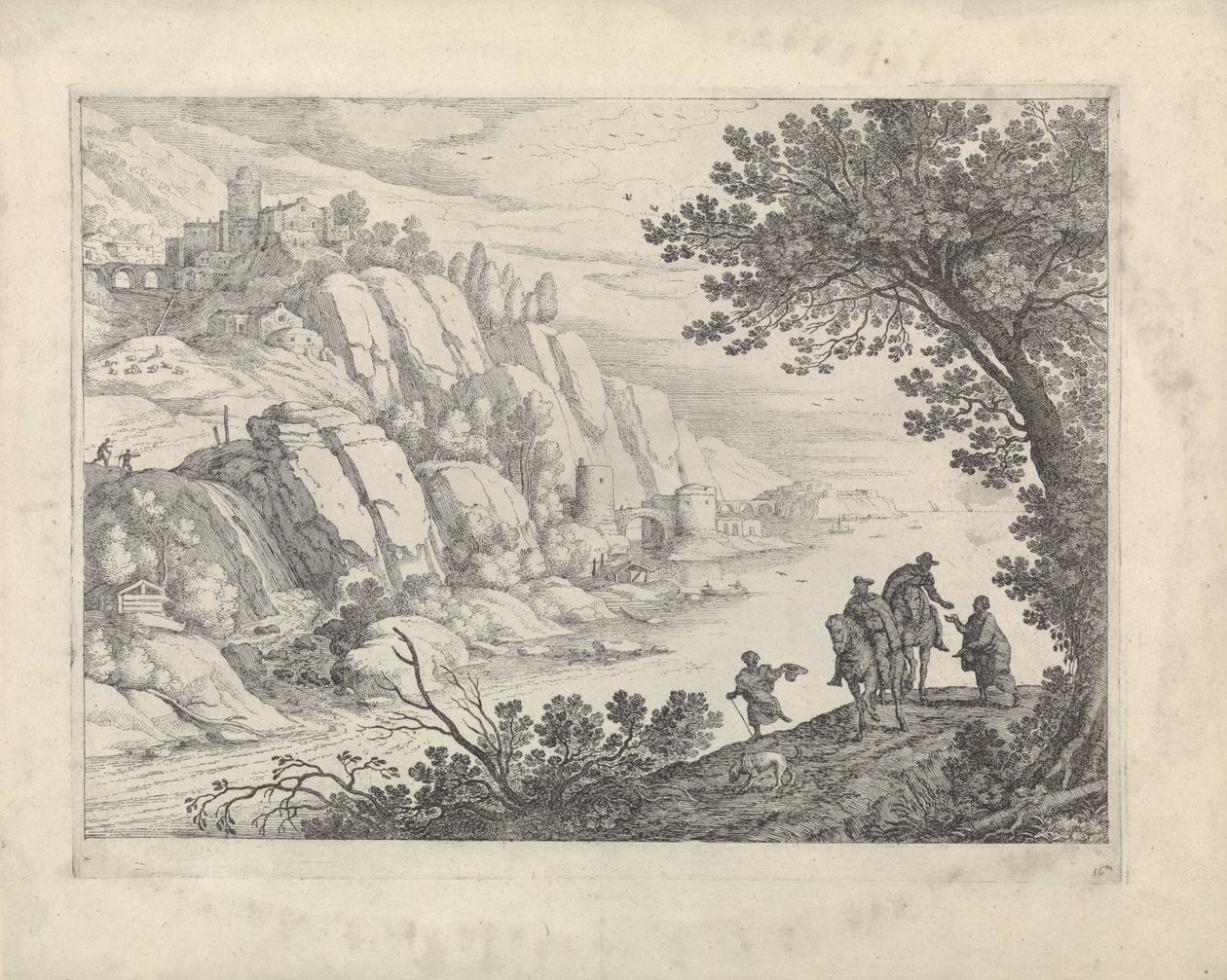 Bir manzarada atlılar ve dilenciler by Willem van Nieulandt (II)