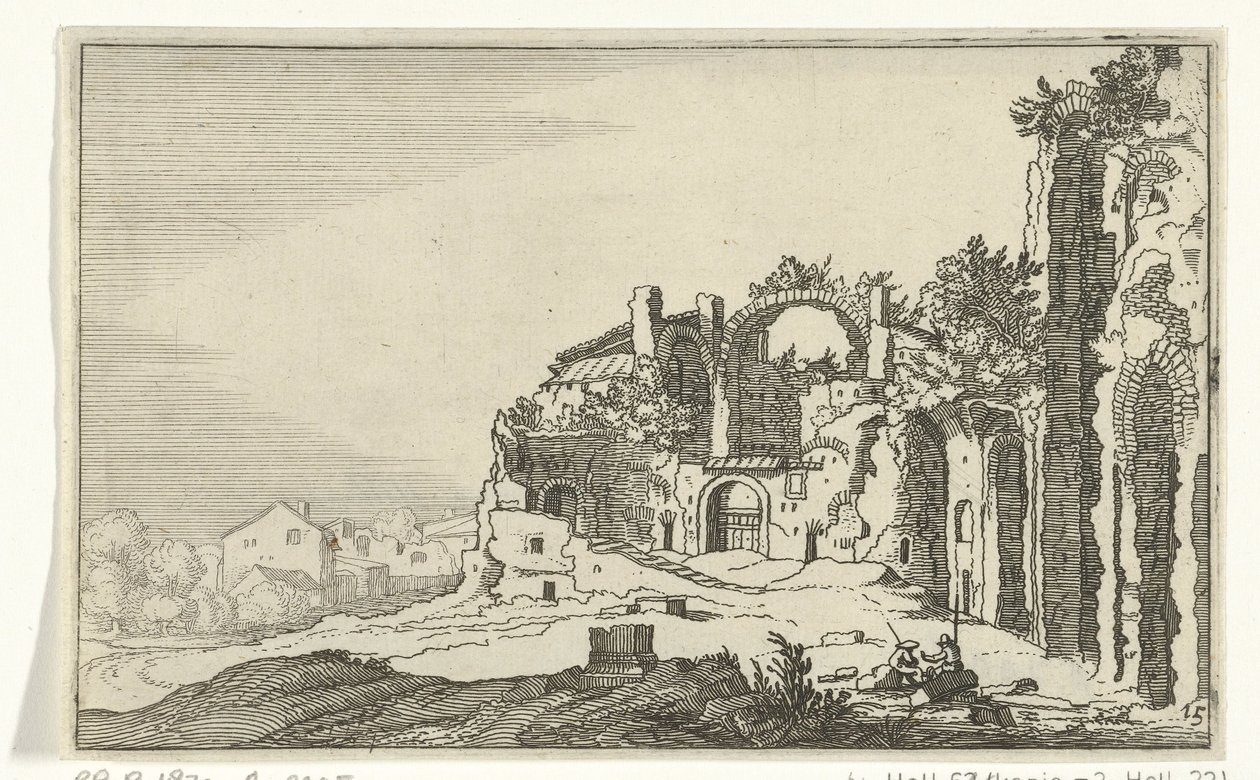 Diocletianus Hamamları Roma kalıntıları ve kıyı manzaraları (dizi 1) (dizi başlığı) by Willem van Nieulandt (II)