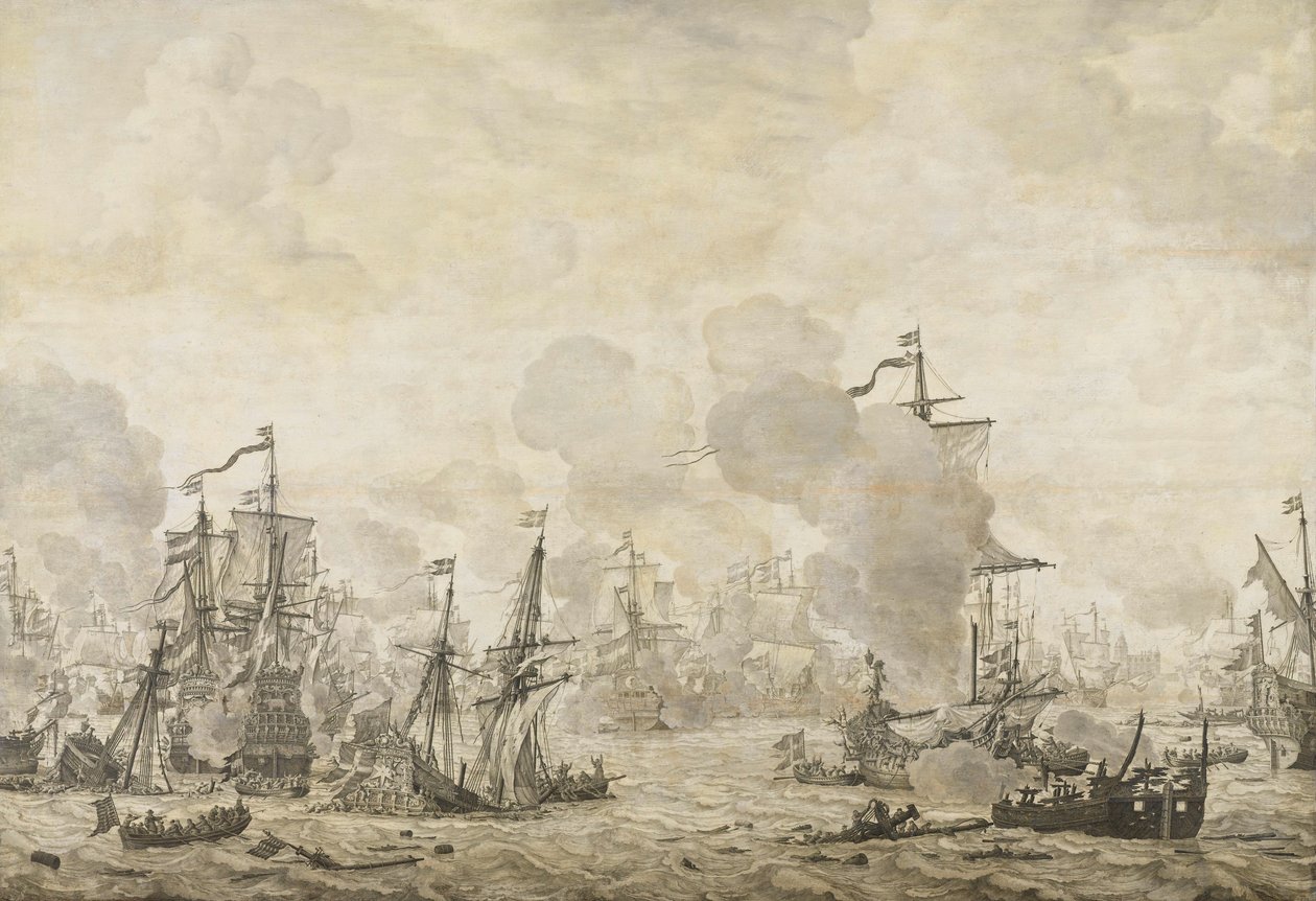 Hollandalı ve İsveçli Filolar Arasındaki Savaştan Bölüm, 8 Kasım 1658 by Willem van de Velde (I)