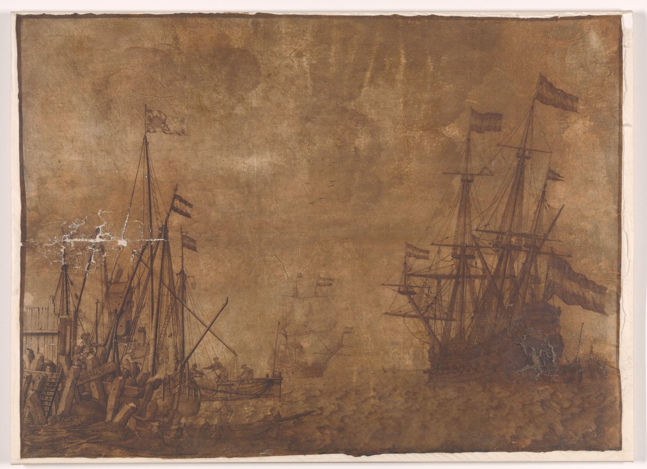 Liman başında gemiler by Willem van de Velde (I)