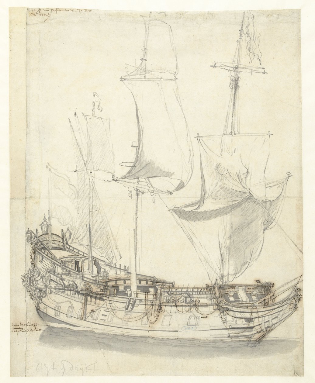 Koramiral Witte de'nin Princesse Royale'ını Birlikte Gönderin by Willem van de Velde (I)