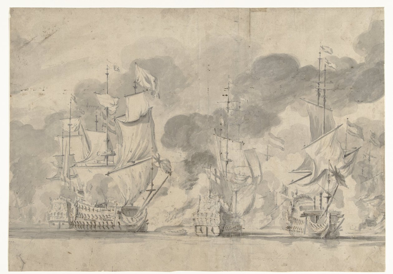 Lowestoft Savaşı 13 Haziran 1665 by Willem van de Velde (I)