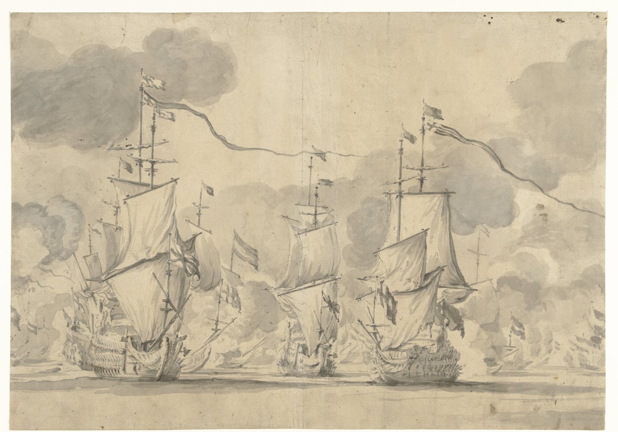 Lowestoft Savaşı 13 Haziran 1665 by Willem van de Velde (I)