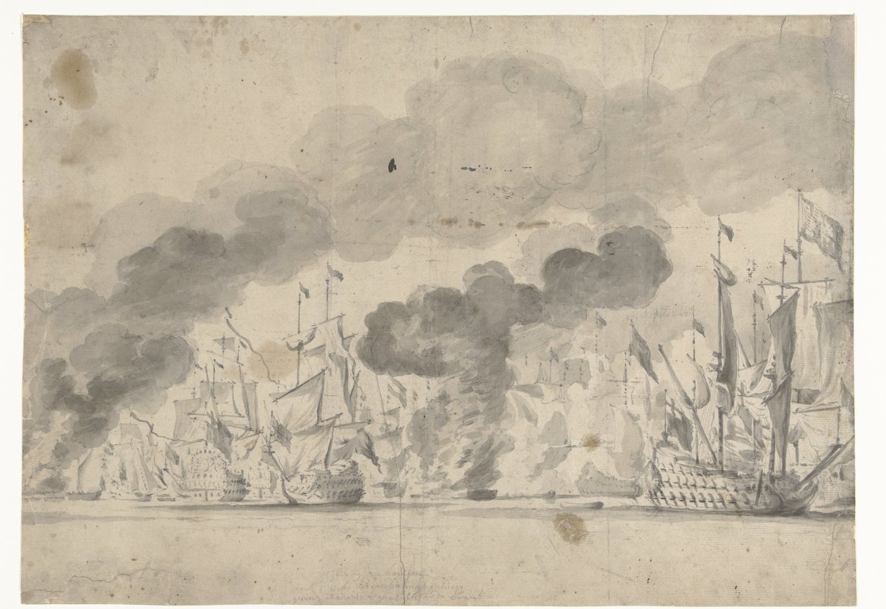 Lowestoft Savaşı 13 Haziran 1665 by Willem van de Velde (I)