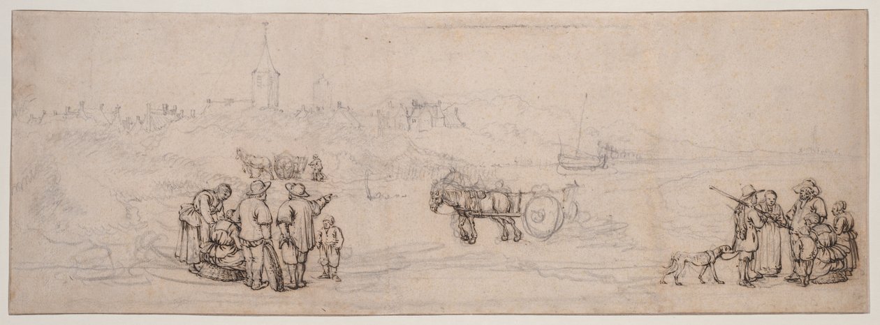 Köylü Figürlü Kumul Sahnesi by Willem van de Velde